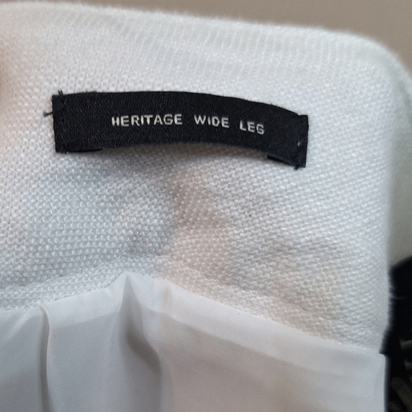 Talbots 20w heritage wide leg pure Irish linen white pants - Picture 6 of 7